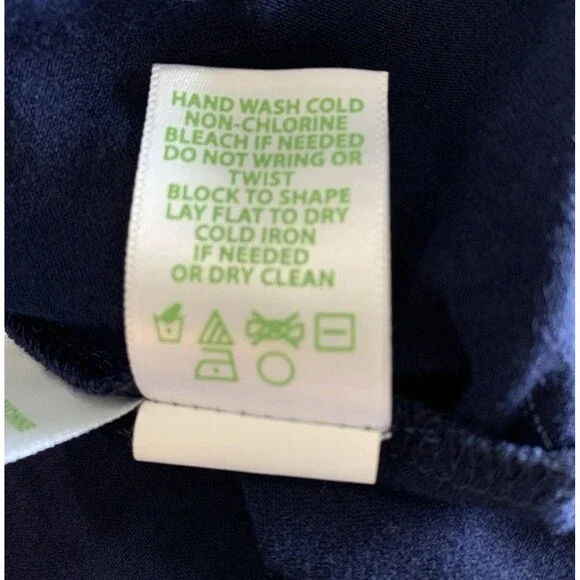 Lilly Pulitzer Almeria Navy Blue Smocked Off Shoulder Blouse Top Women’s Small - Picture 5 of 8